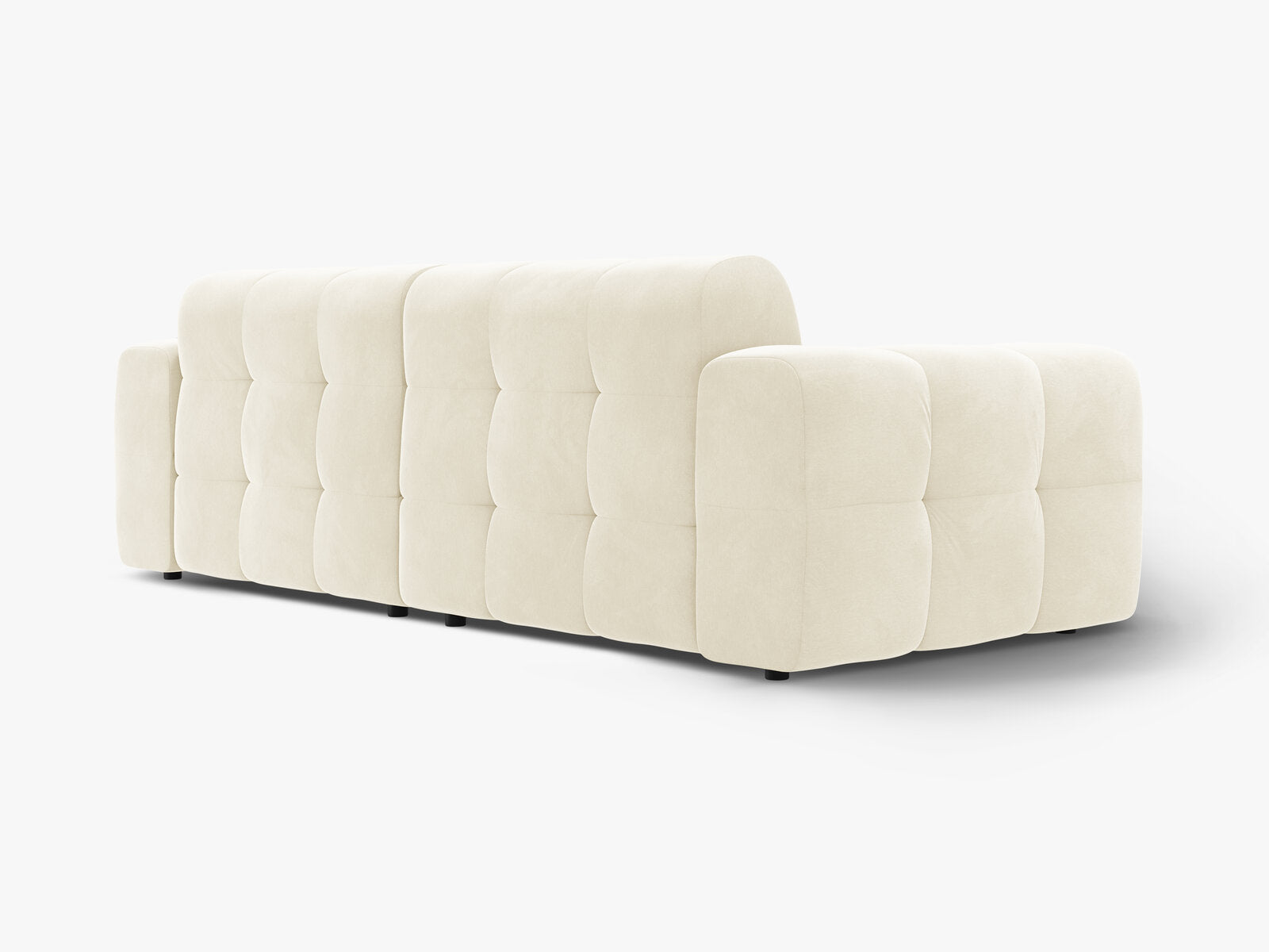 Micadoni Sofa Kendal 4-Sitzer Samt Elfenbein