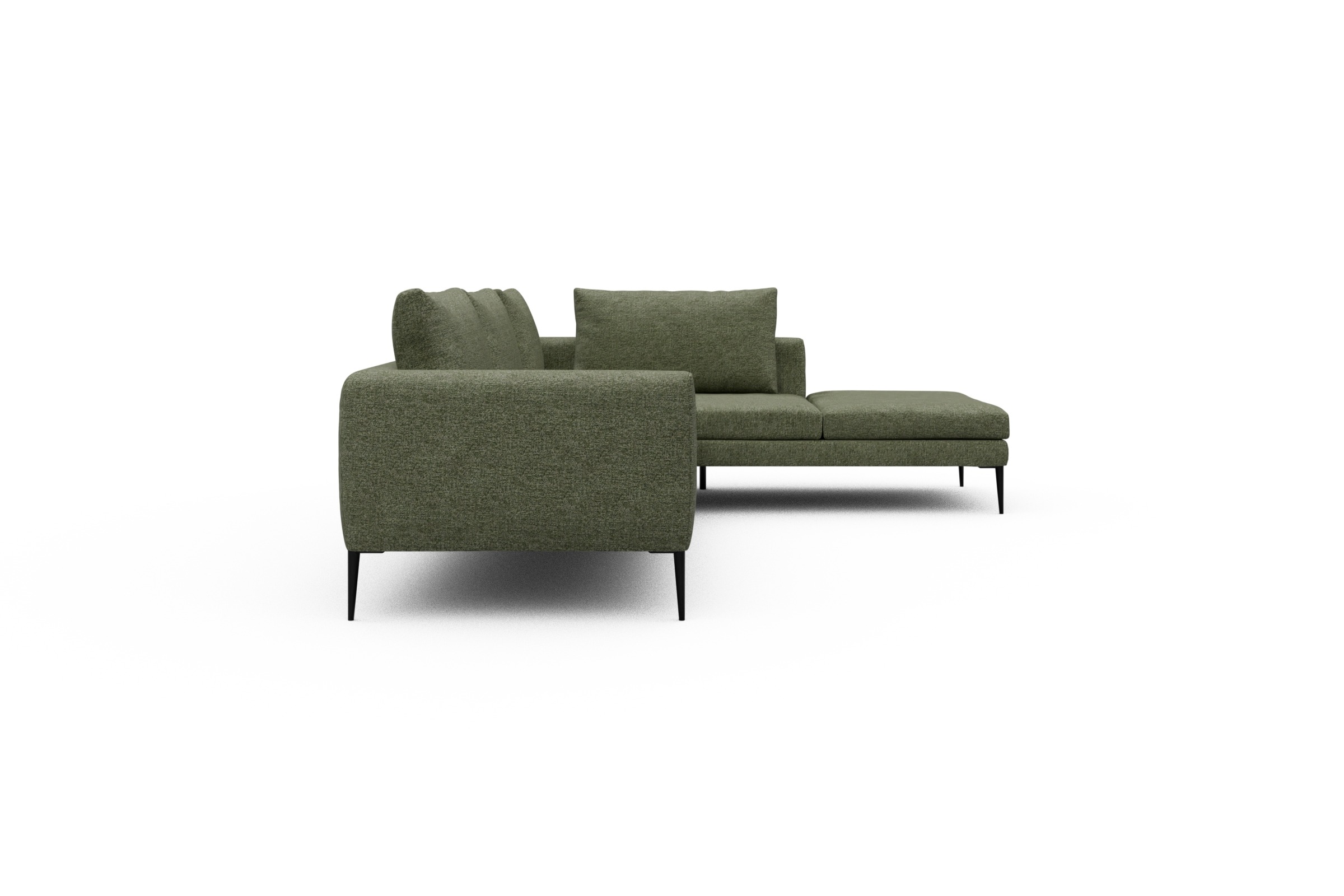 Ecksofa Paul Relax-Ecke links mit 3-Sitzer Carreno-Vivid-Green