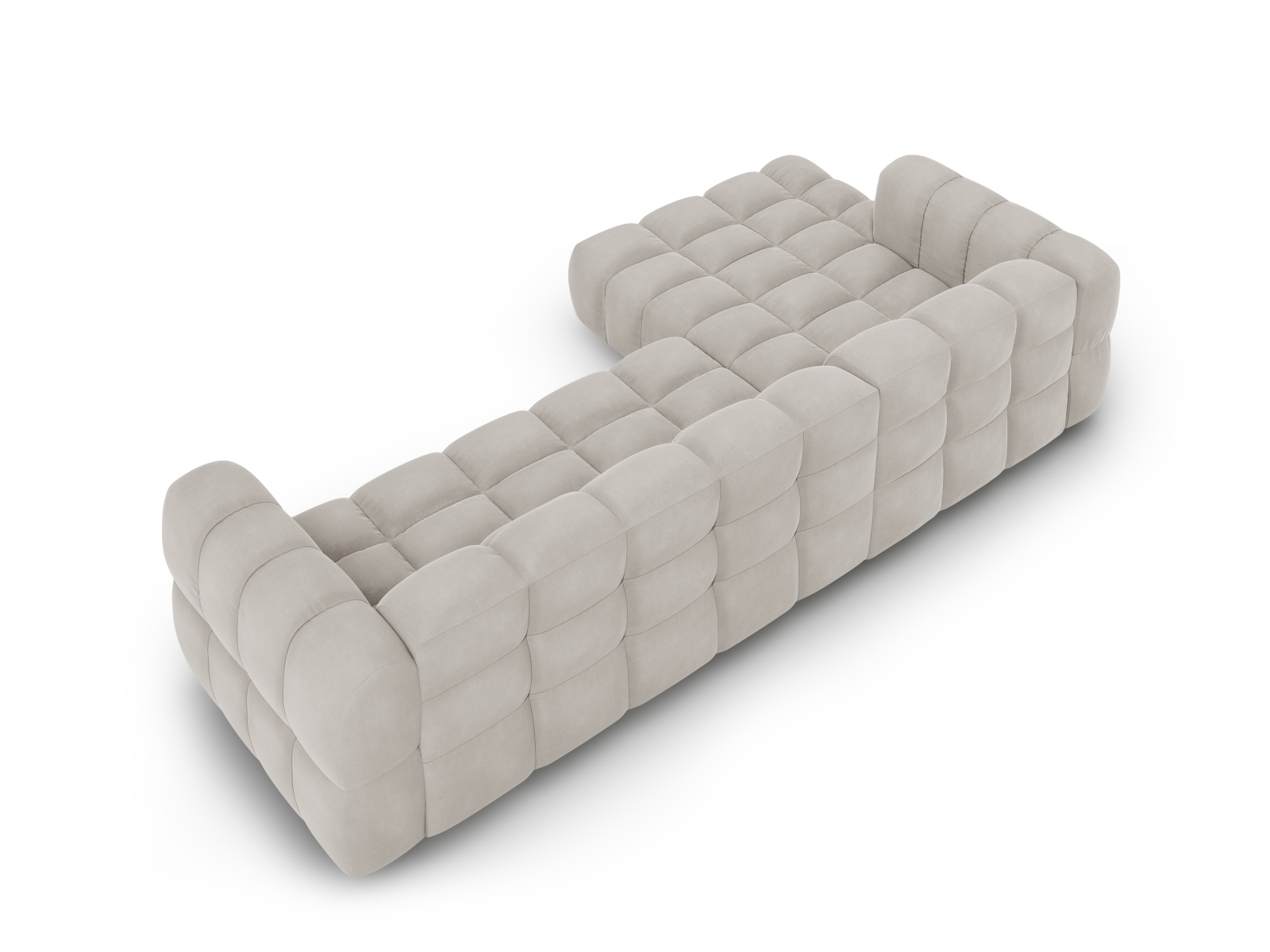 Cosmopolitan Design Ecksofa Sky 4-Sitzer große Version Samt Casino Helles Beige Links