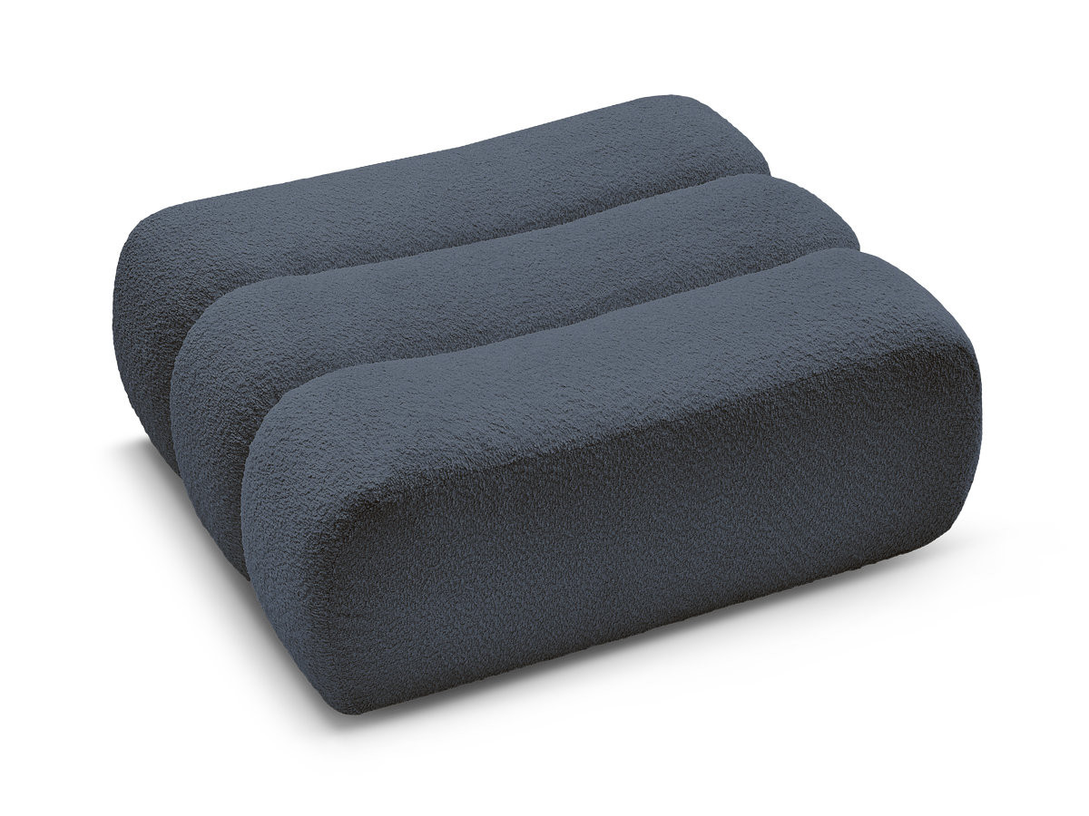 Bobochic Azra Pouf Bouclé-Stoff Dunkelblau