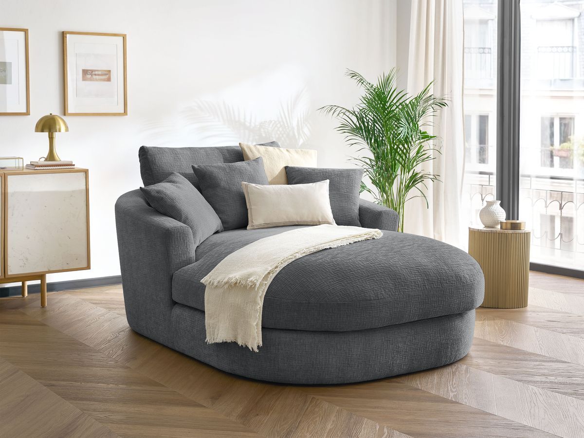 Bobochic Belem Méridienne-Modul Strukturstoff Dunkelgrau