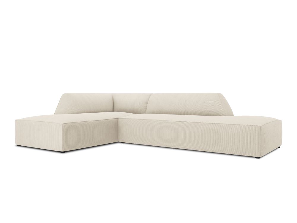 Cosmopolitan Design Ecksofa Siena 4-Sitzer offen Kord Scala Helles Beige Links