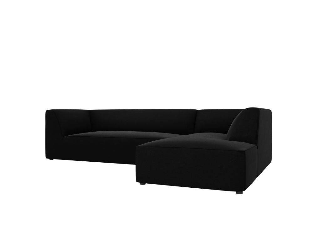 Cosmopolitan Design Ecksofa Siena 4-Sitzer Samt Salvador Schwarz Rechts