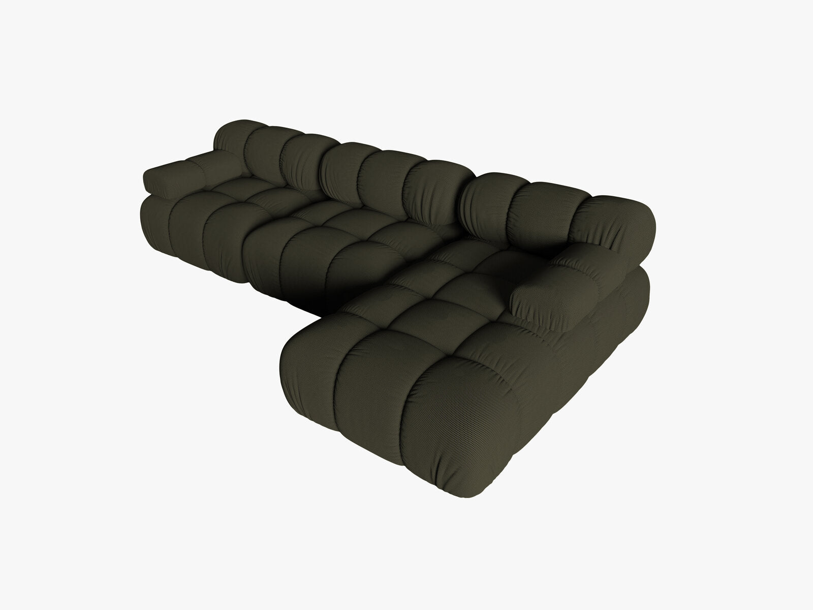 Micadoni Modulares Ecksofa Bellis 4-Sitzer Rechts 3D-Stoff Sonic Amazonas Grün