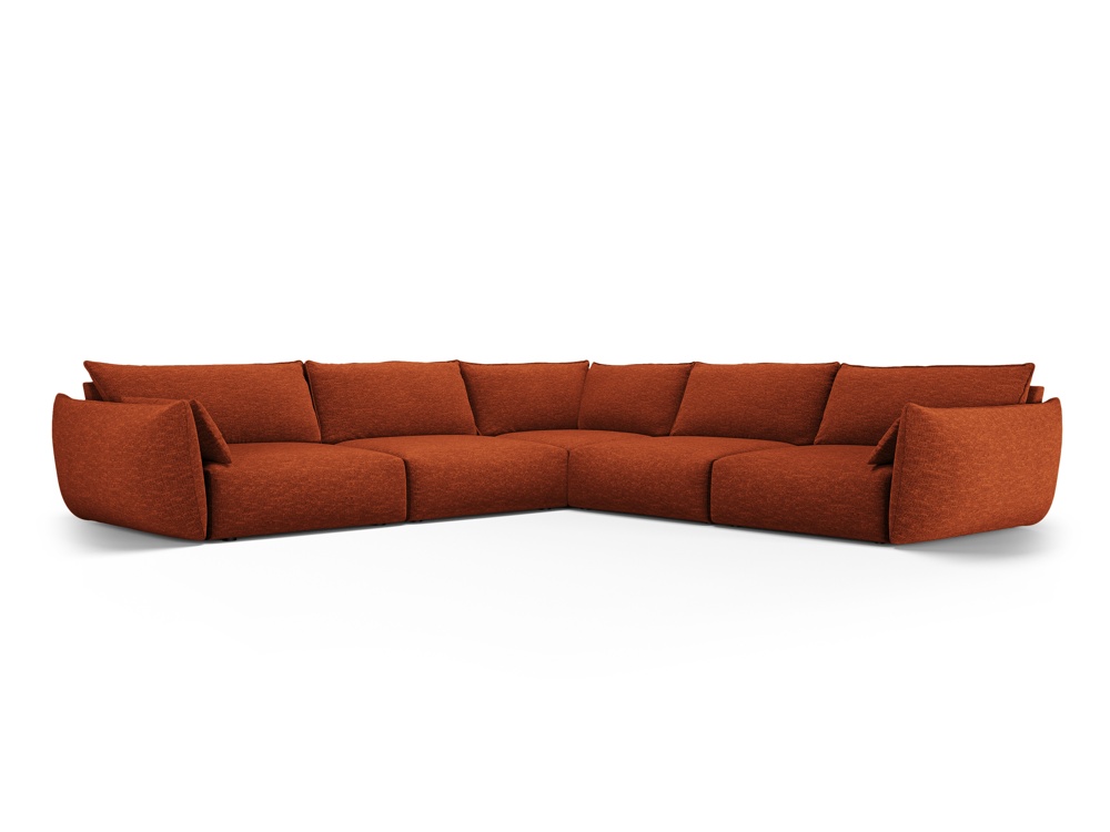 Cosmopolitan Design Symmetrisches Ecksofa Matera 7-Sitzer Chenille Eden Ziegel
