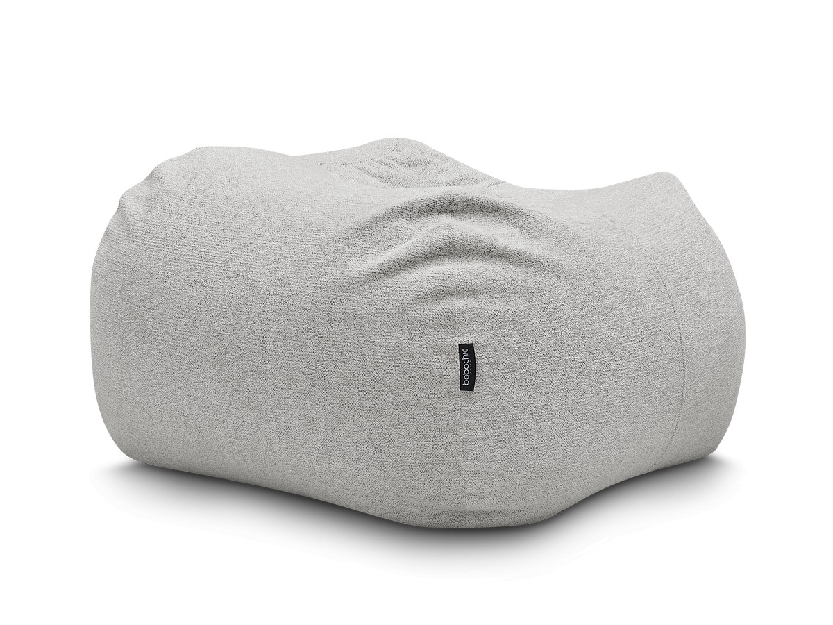 Bobochic Voltaire Pouf 120 × 70 cm Melange-Stoff Hellgrau