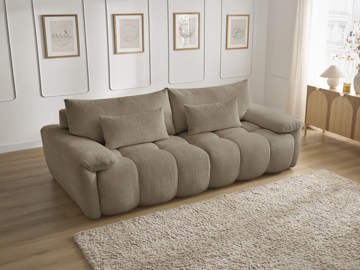 Bobochic Ivane Sofa 3-Sitzer Strukturstoff Taupe