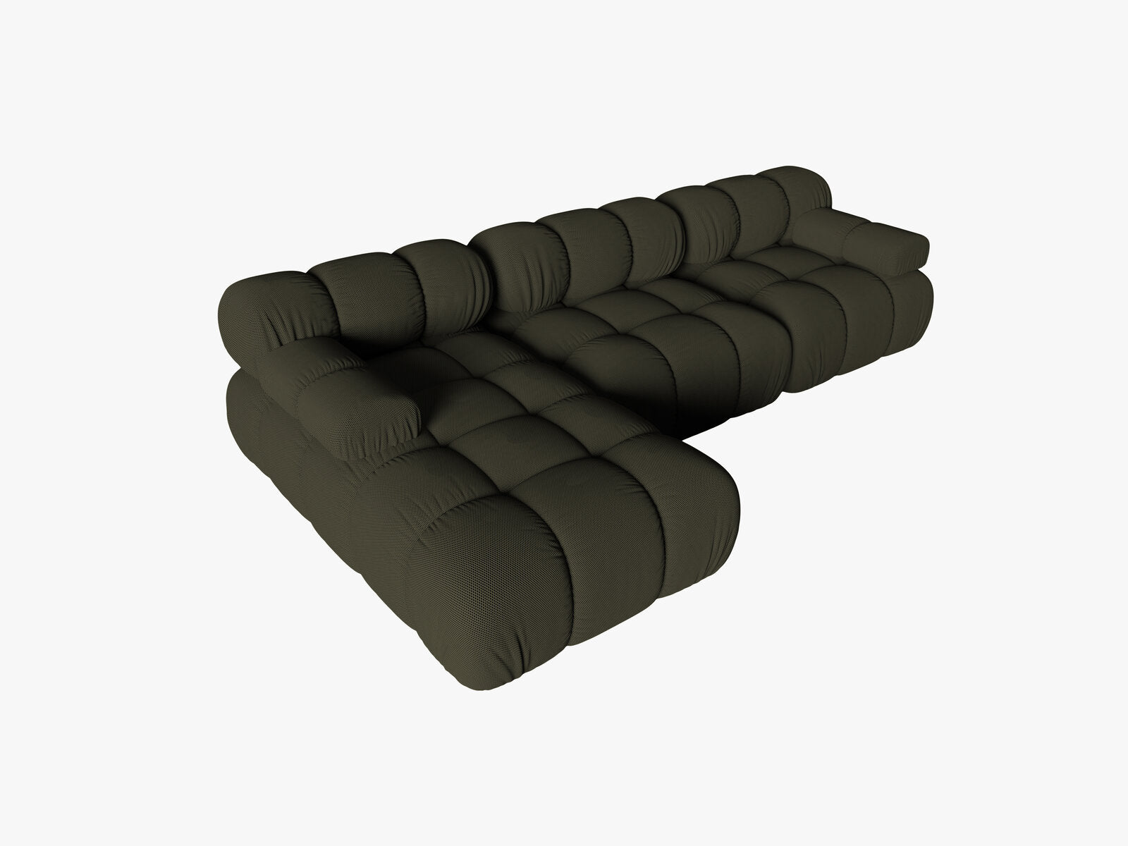 Micadoni Modulares Ecksofa Bellis 4-Sitzer Links 3D-Stoff Sonic Amazonas Grün
