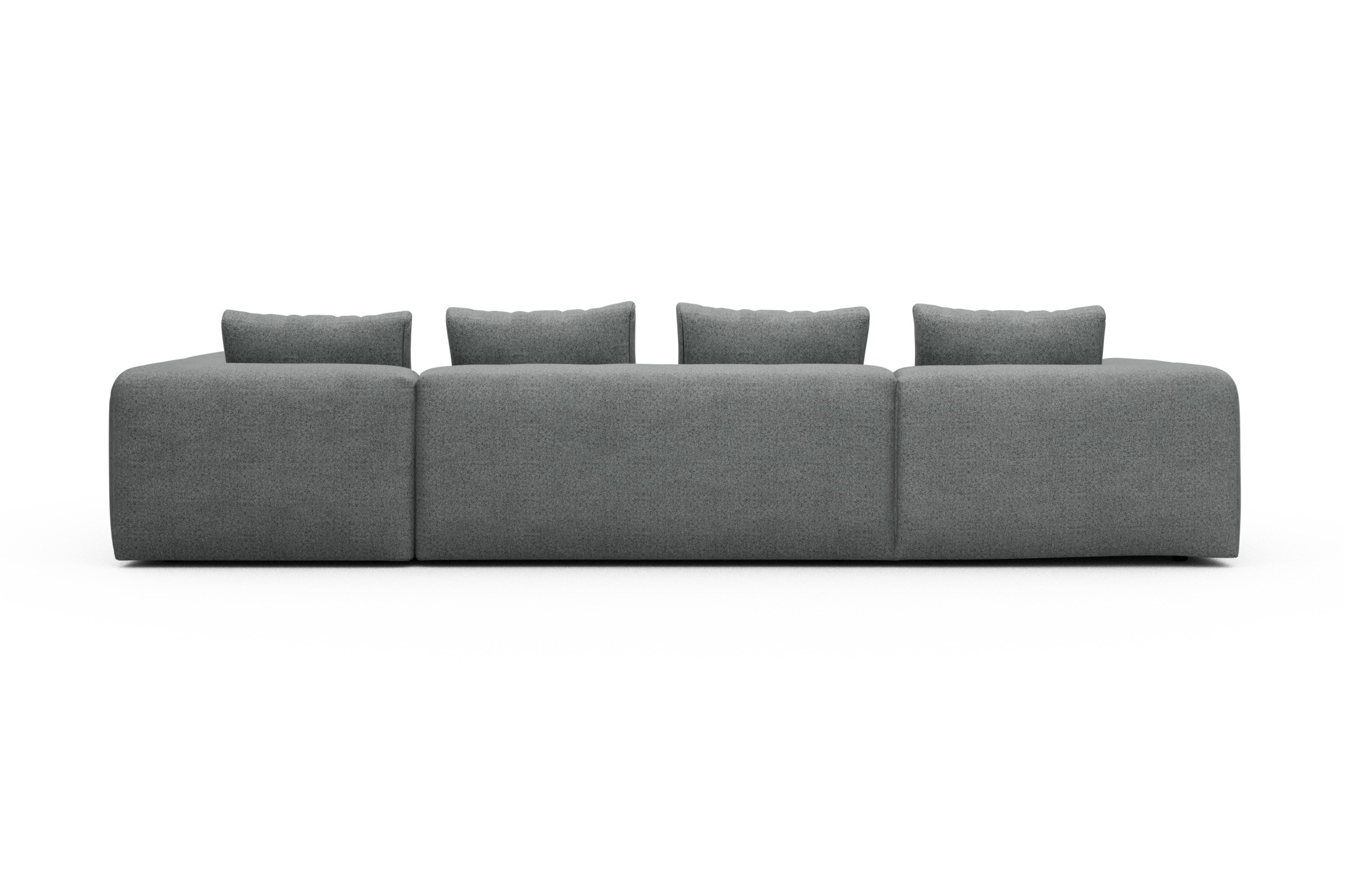 Wohnlandschaft Fred Chaiselongue links mit 2-Sitzer und lange Armlehne rechts Aivi-Gravet-Grey
