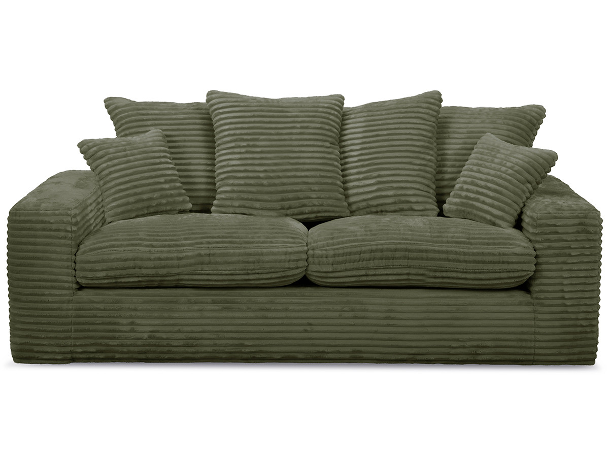 Bobochic Nevada Sofa 2,5-Sitzer Breitcord weich Grün
