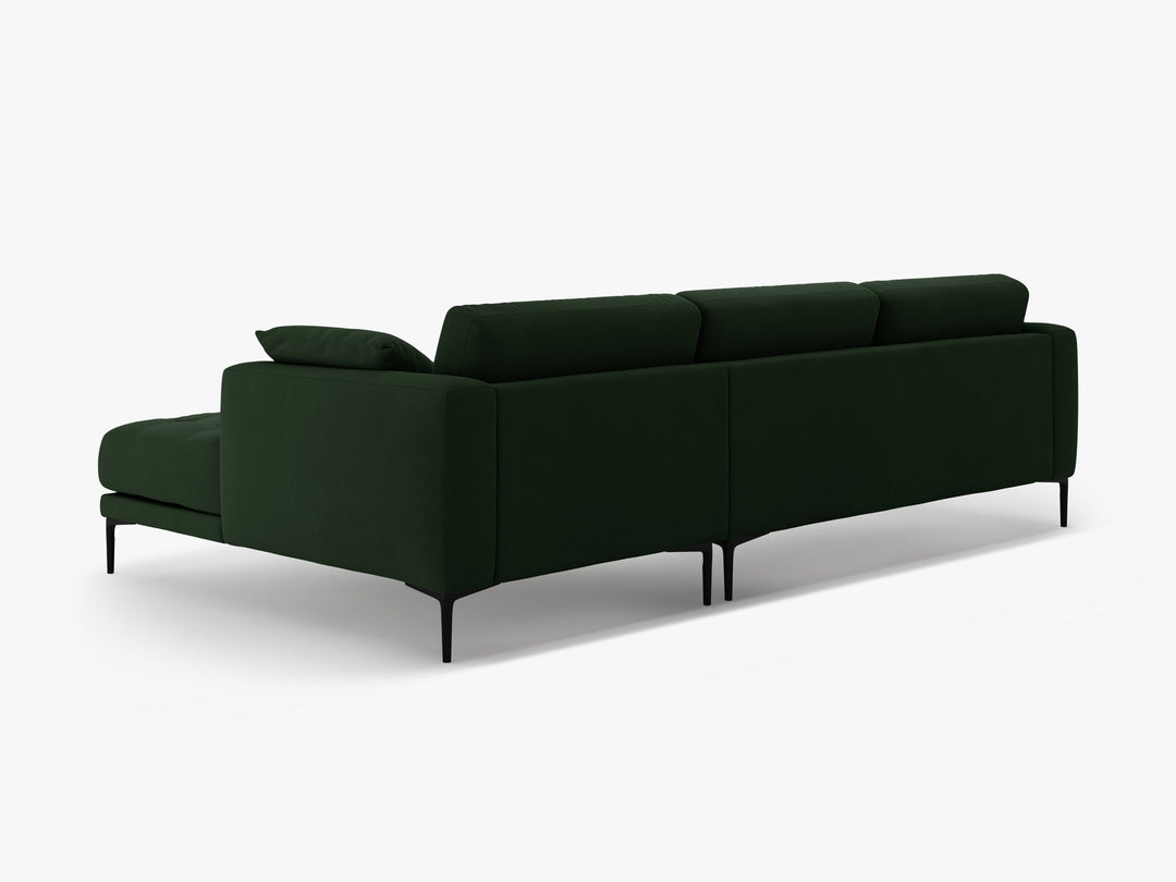Micadoni Ecksofa Bemy 3-Sitzer Rechts Samt Flaschengrün