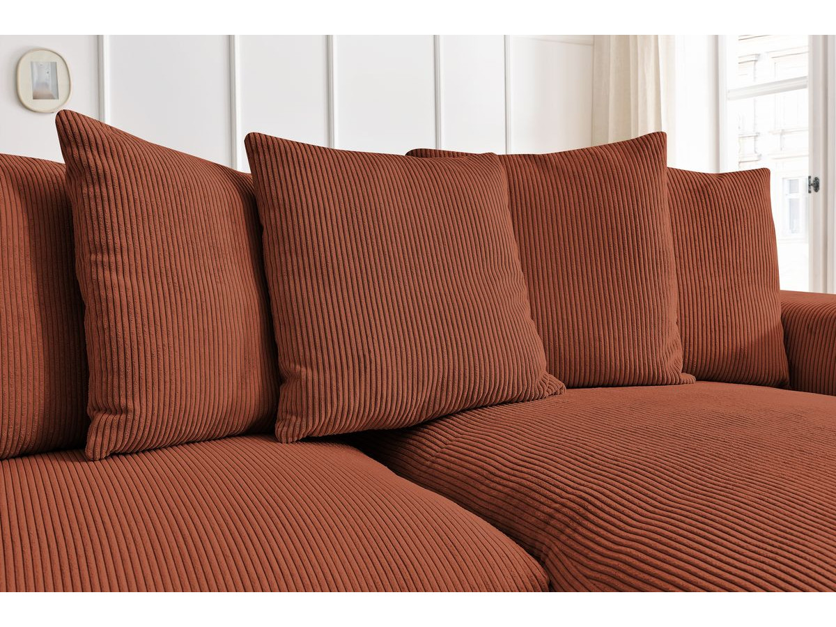 Bobochic Voltaire Ecksofa 310 × 174 cm Cordsamt Orange
