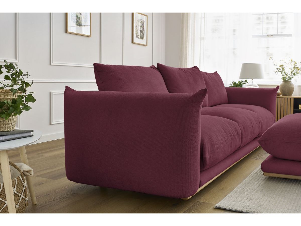 Bobochic Ernest Sofa 4-Sitzer mit Pouf Stoff Rot