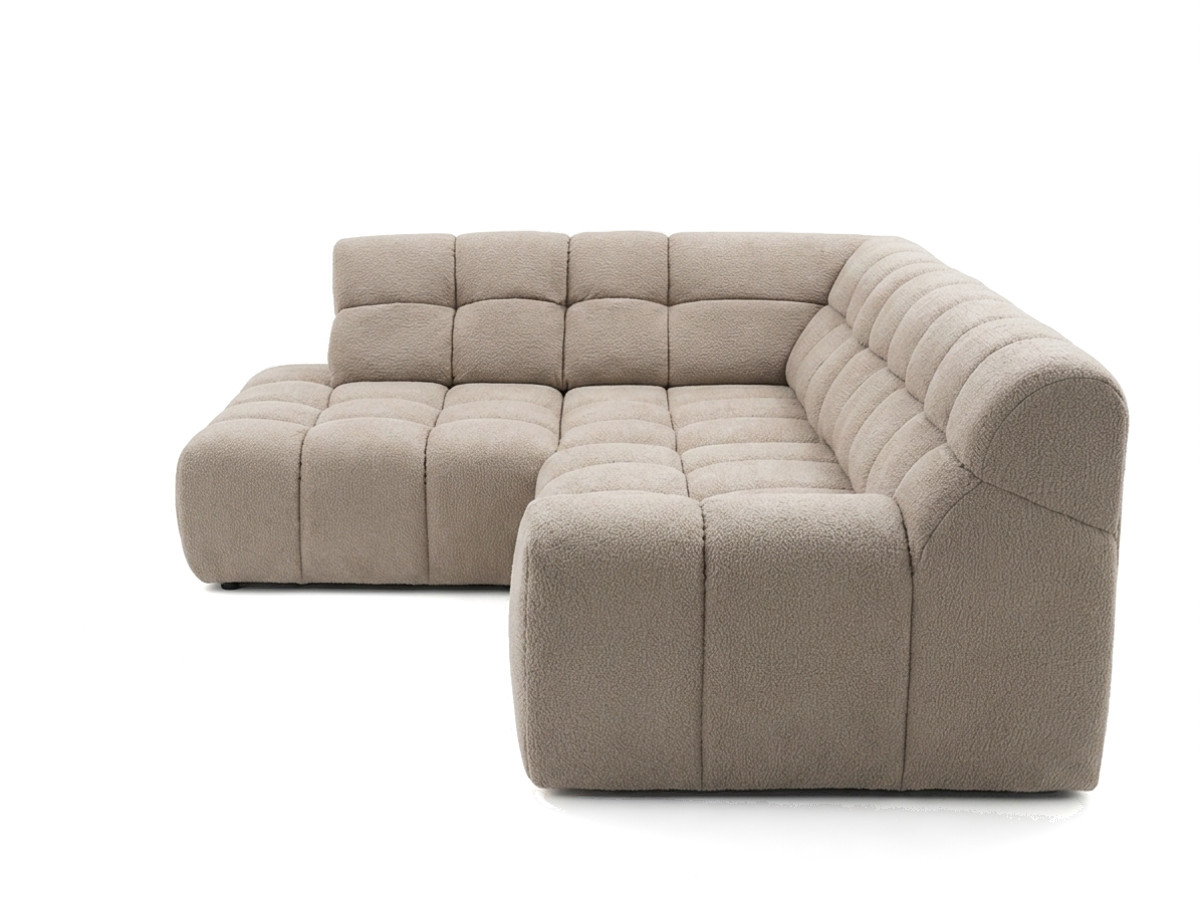 Bobochic Andre Ecksofa mit Schlaffunktion Chenille Beige Ecke links