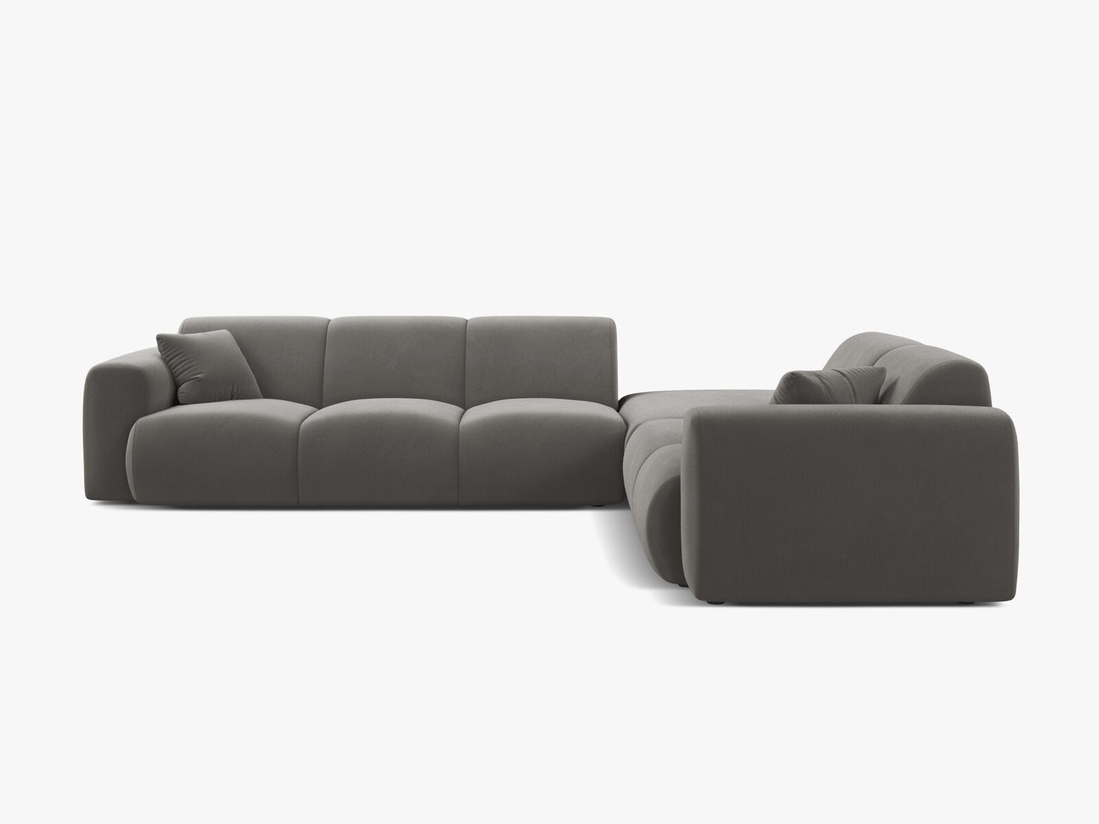 Micadoni Ecksofa Molino 6-Sitzer Rechts Samt Casino Grau