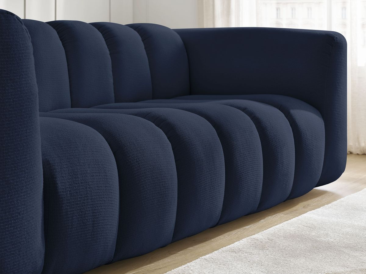 Bobochic Talia Sofa 3-Sitzer Melange-Stoff Dunkelblau