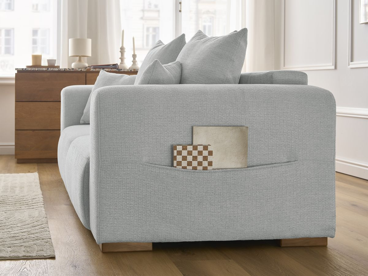 Bobochic Sidonie Sofa 2-Sitzer Melange-Stoff Hellgrau