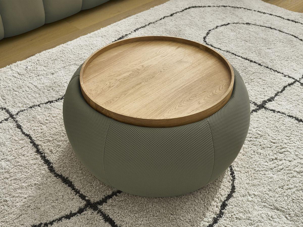 Bobochic Hayden Sofa 2-Sitzer mit Pouf Mesh-Stoff Grün