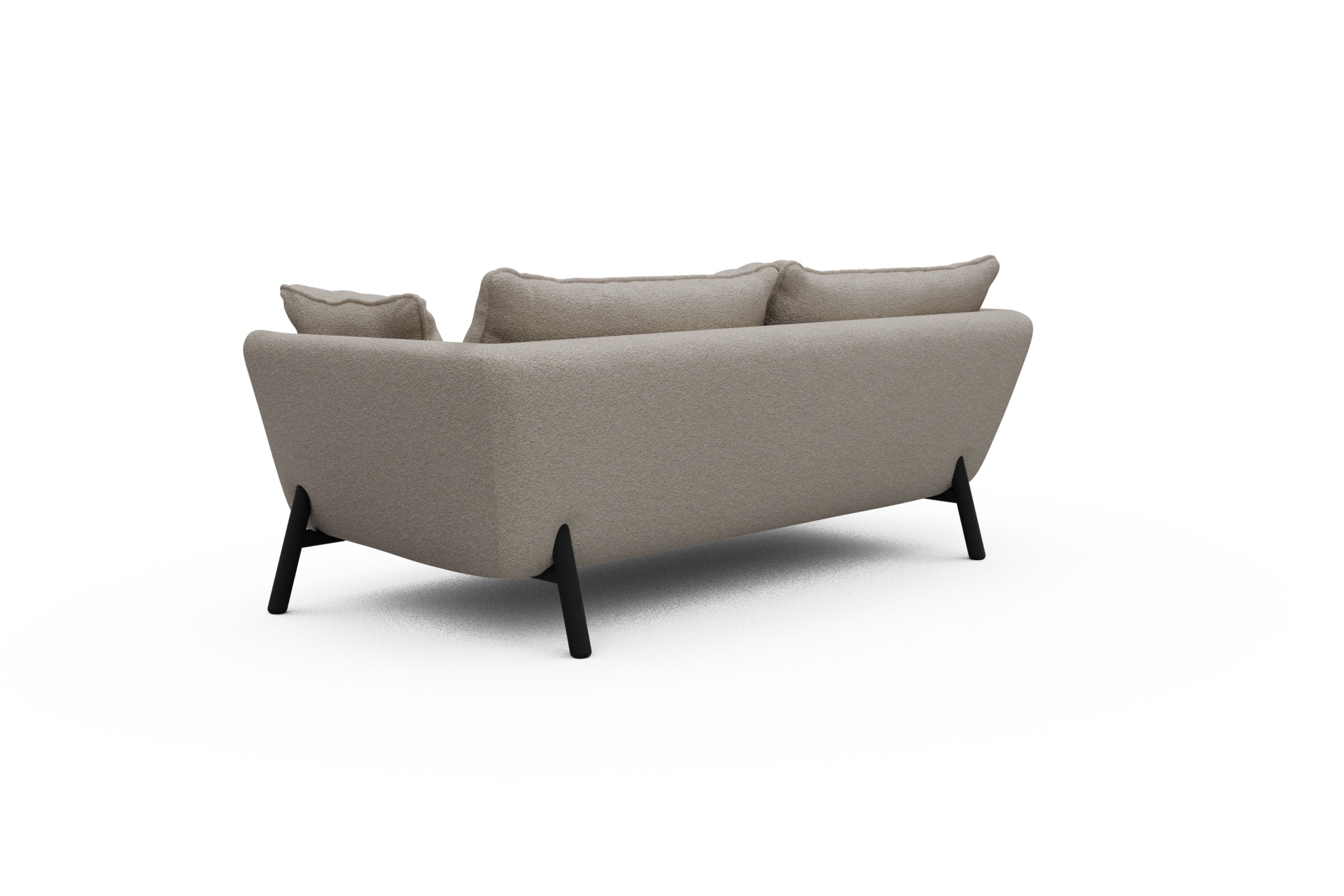 Sofa Emil PREMIUM 2-Sitzer Beinfarbe Eiche Schwarz Aivi-Lace-Beige