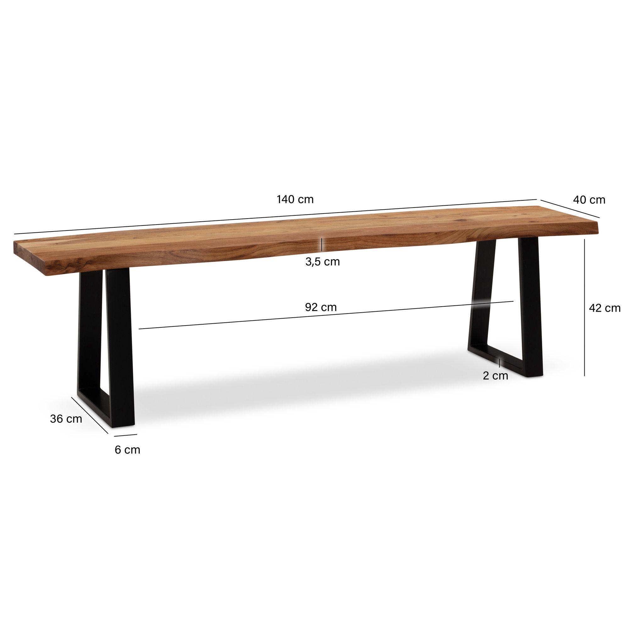 Essbank Marnardal Akazie Massivholz 140 × 40 × 45,5 cm