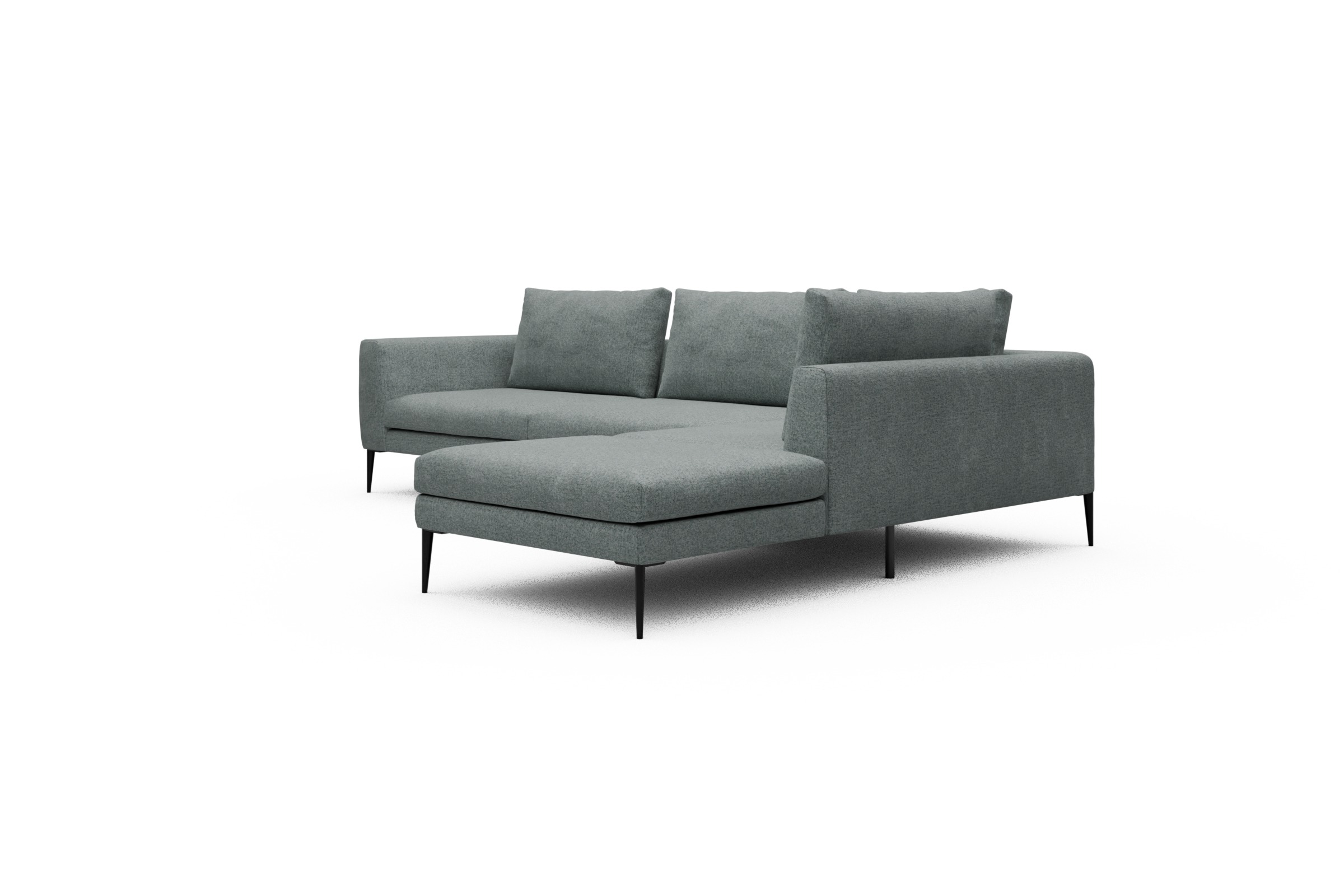 Ecksofa Paul Relax-Ecke links mit 3-Sitzer Casone-Light-Mixed-Green