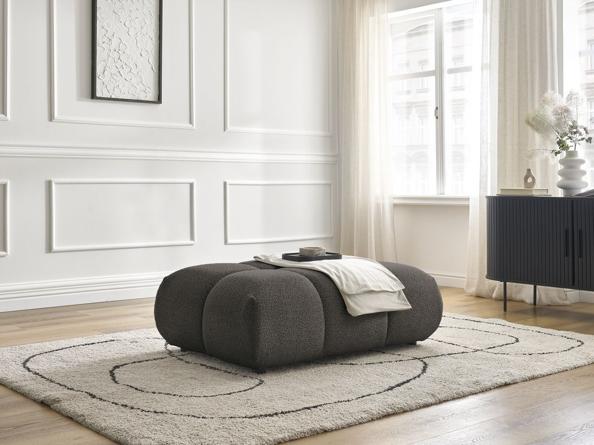 Bobochic Alya Pouf Bouclé-Stoff Braun
