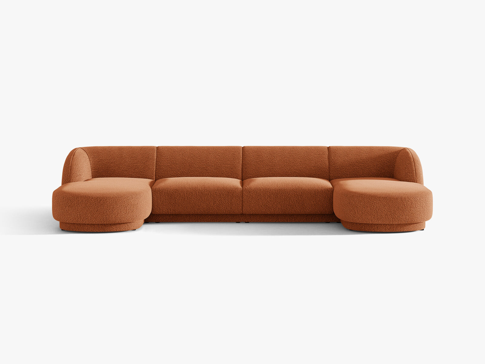 Micadoni Panorama-Sofa Miley 5-Sitzer Boucle Baloo Terrakotta