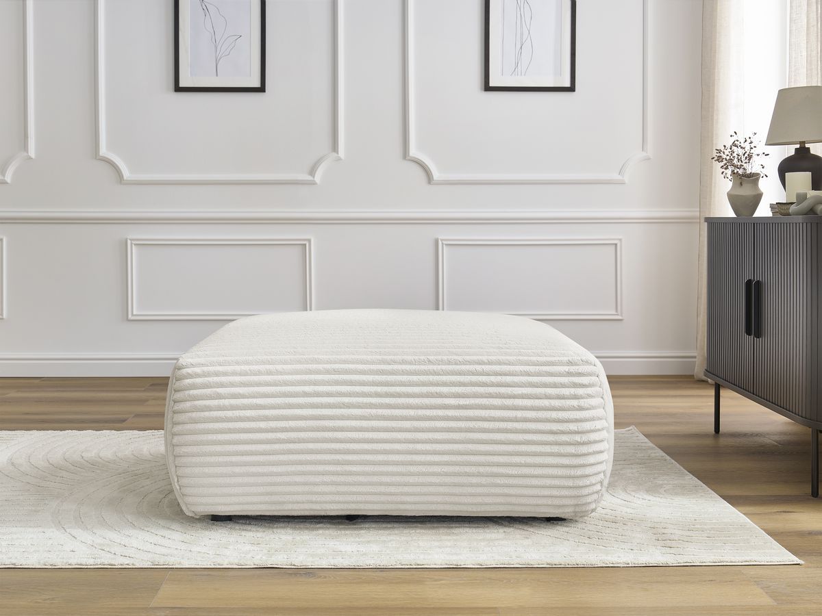 Bobochic Lucien Pouf Breitcord weich Beige
