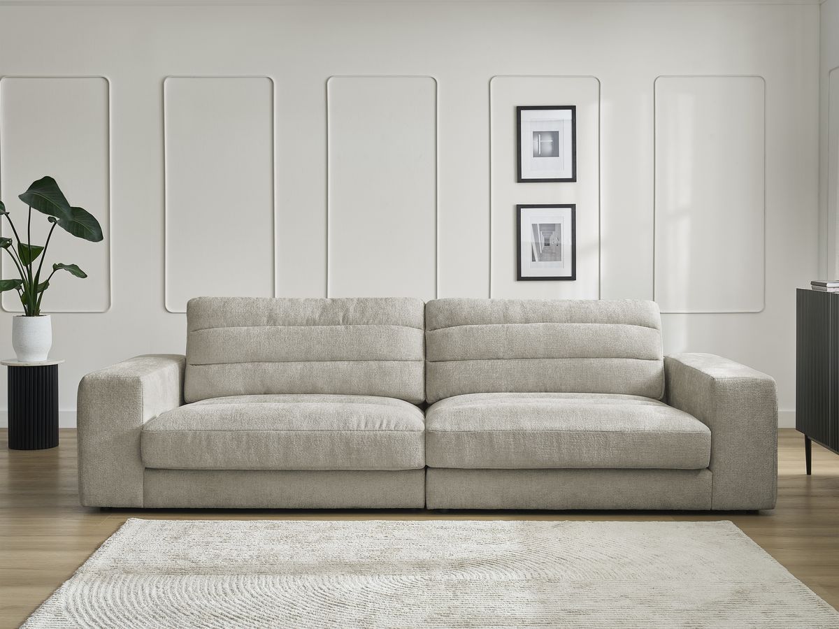 Bobochic Sierra Sofa 3-Sitzer Strukturstoff Taupe