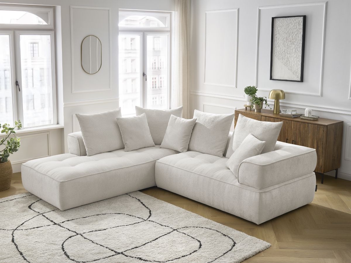 Bobochic Whesley Ecksofa Stoff Beige Ecke links