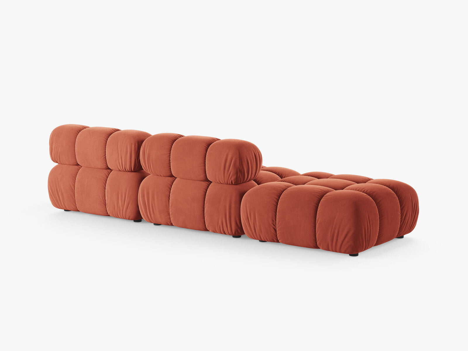Micadoni Modulares Sofa Bellis 4-Sitzer Links Samt Venus Koralle