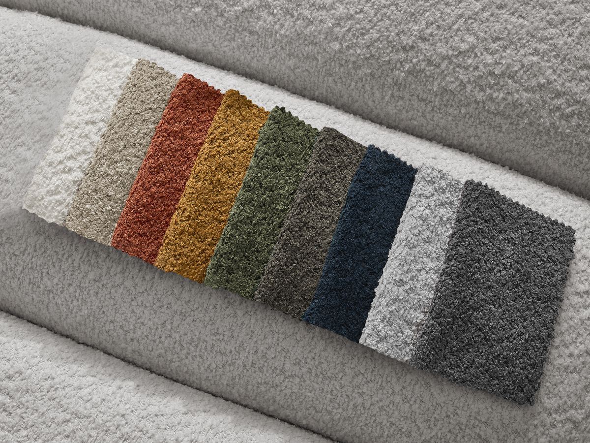 Bobochic Annecy Ecksofa Bouclé-Stoff Hellgrau Ecke links