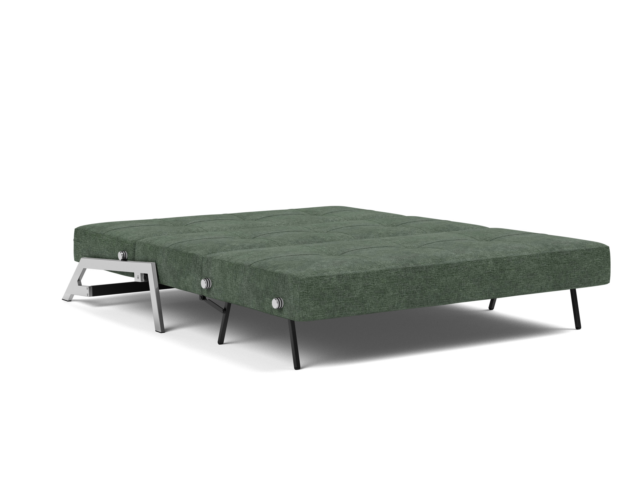 Schlafsofa Cubed 160 Flachgewebe Avella 281-Pine-Green Beine Chrom