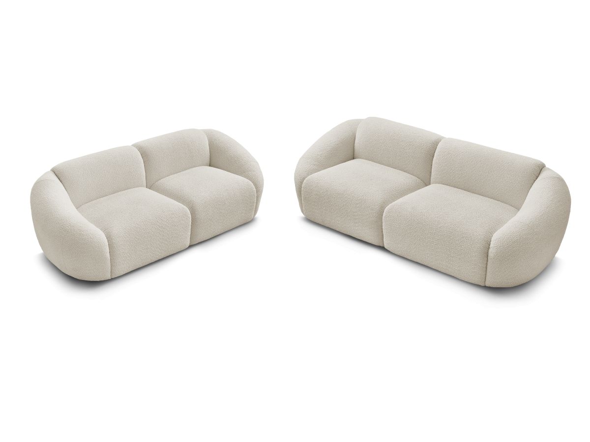 Bobochic Tina Sofa 5-Sitzer Bouclé-Stoff Beige
