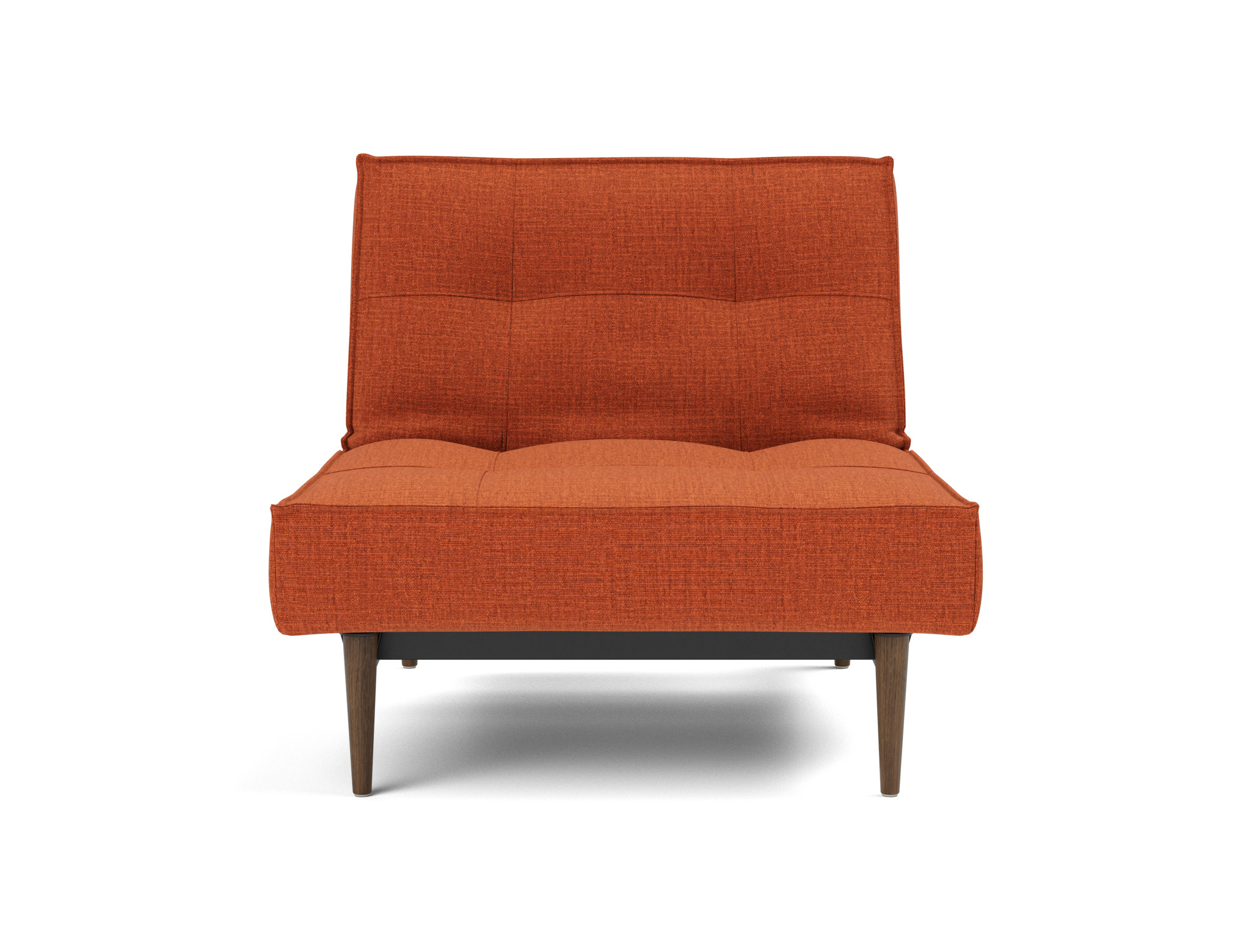 Sessel Splitback Chenille Esina 412-Rust-Orange Beine Styletto Eiche dunkel