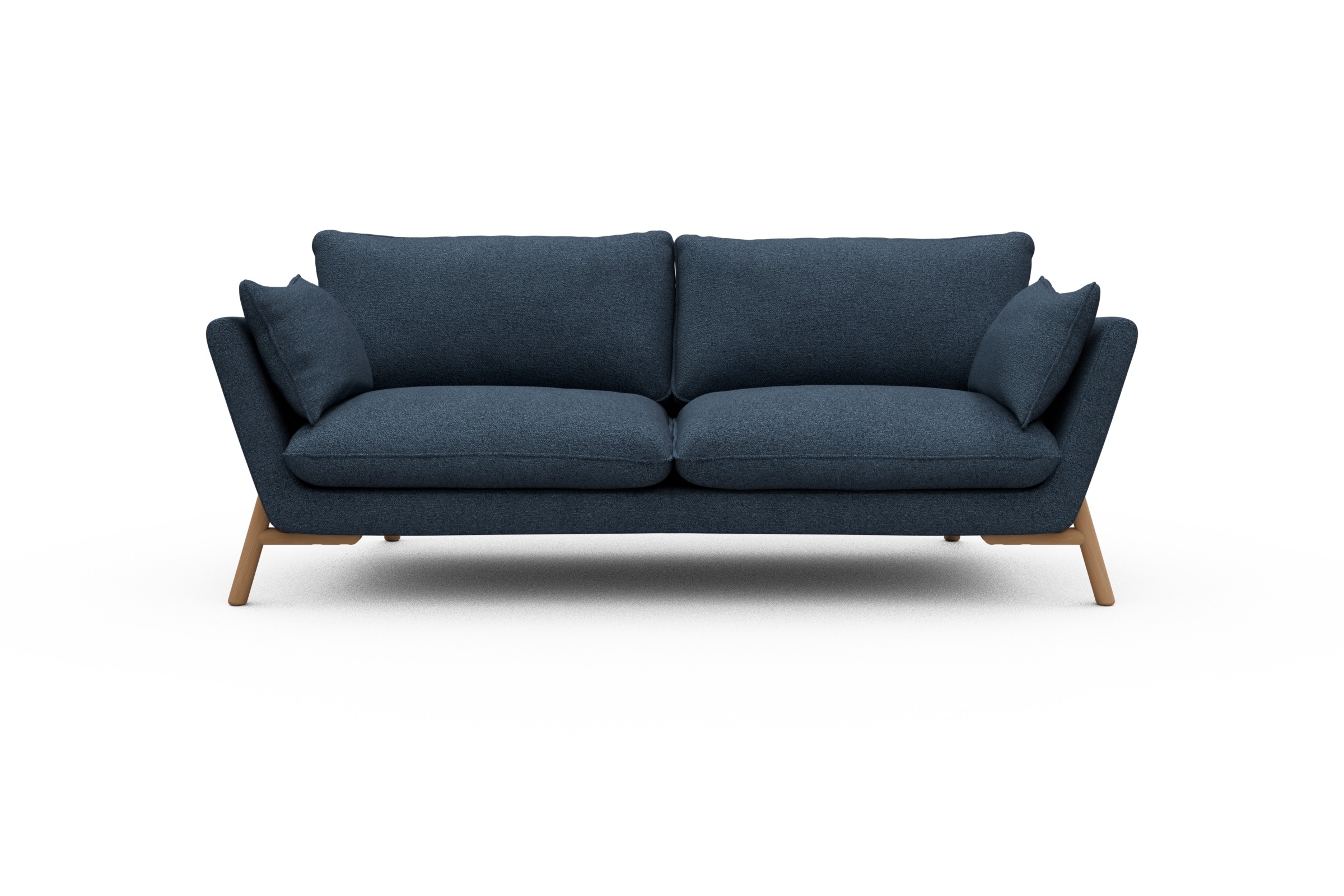 Skandi Home Sofa Emil 3-Sitzer Beinfarbe Eiche Natur Boucle-Blue moebelfaktor