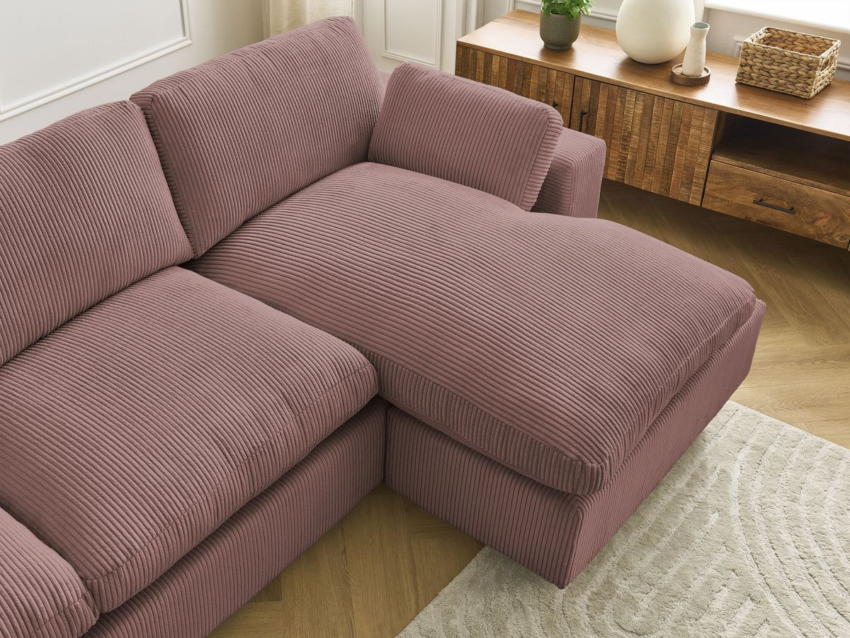 Bobochic Belair Ecksofa 280 × 139 cm Cordsamt Rosa