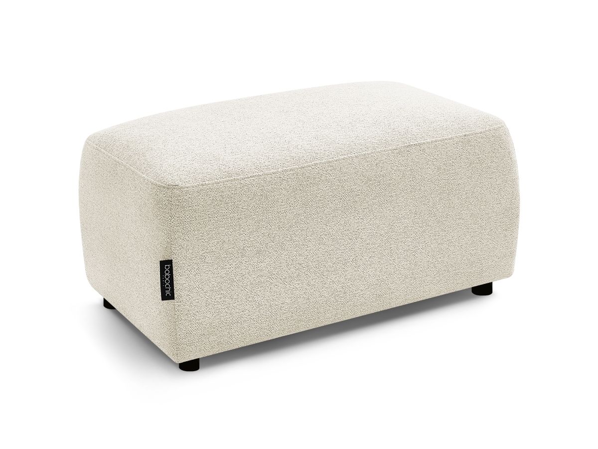 Bobochic Atilla Pouf Melange-Stoff Weiß