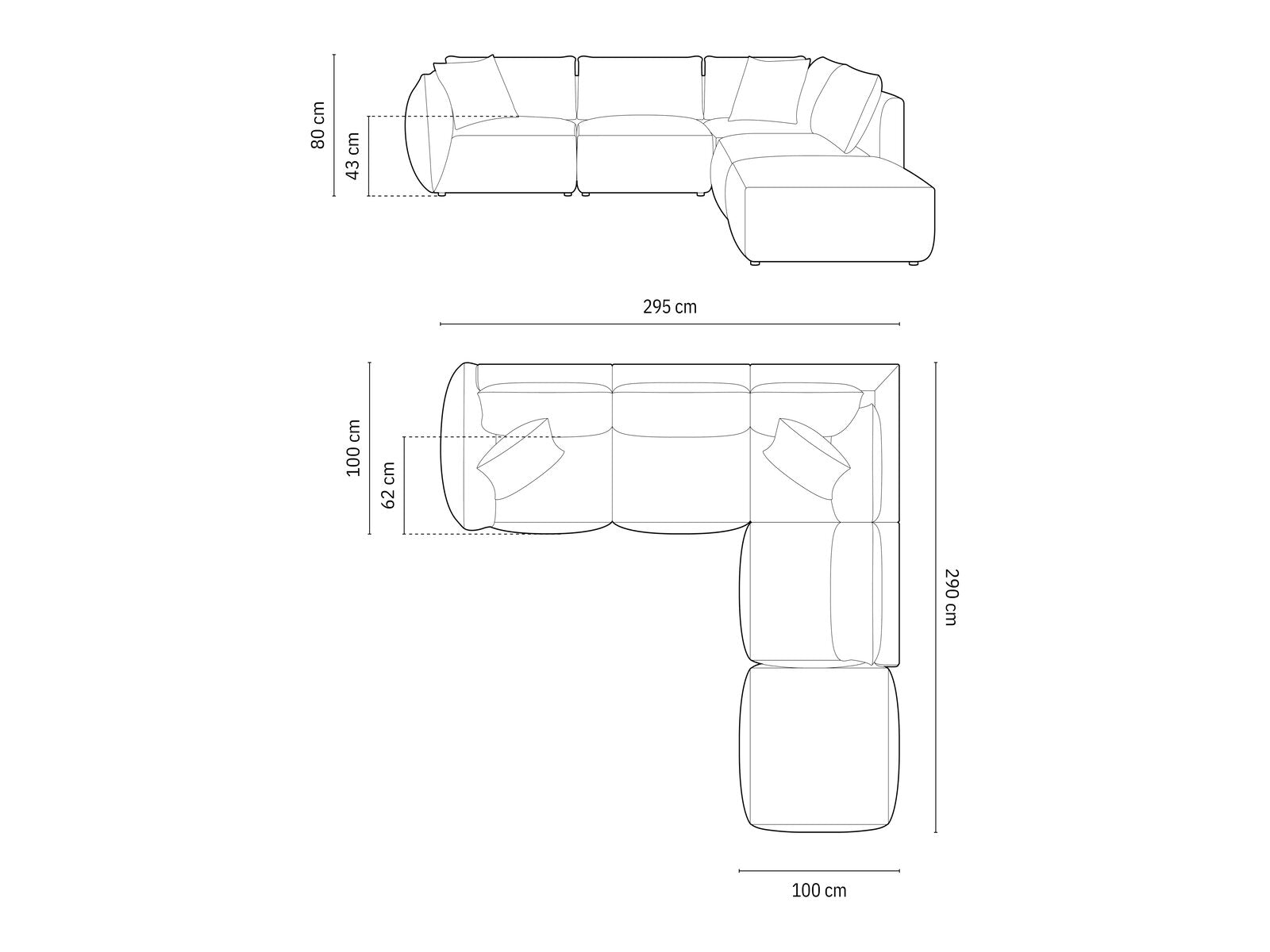 Micadoni Modulares Ecksofa Chris 4-Sitzer Rechts Samt Königsblau