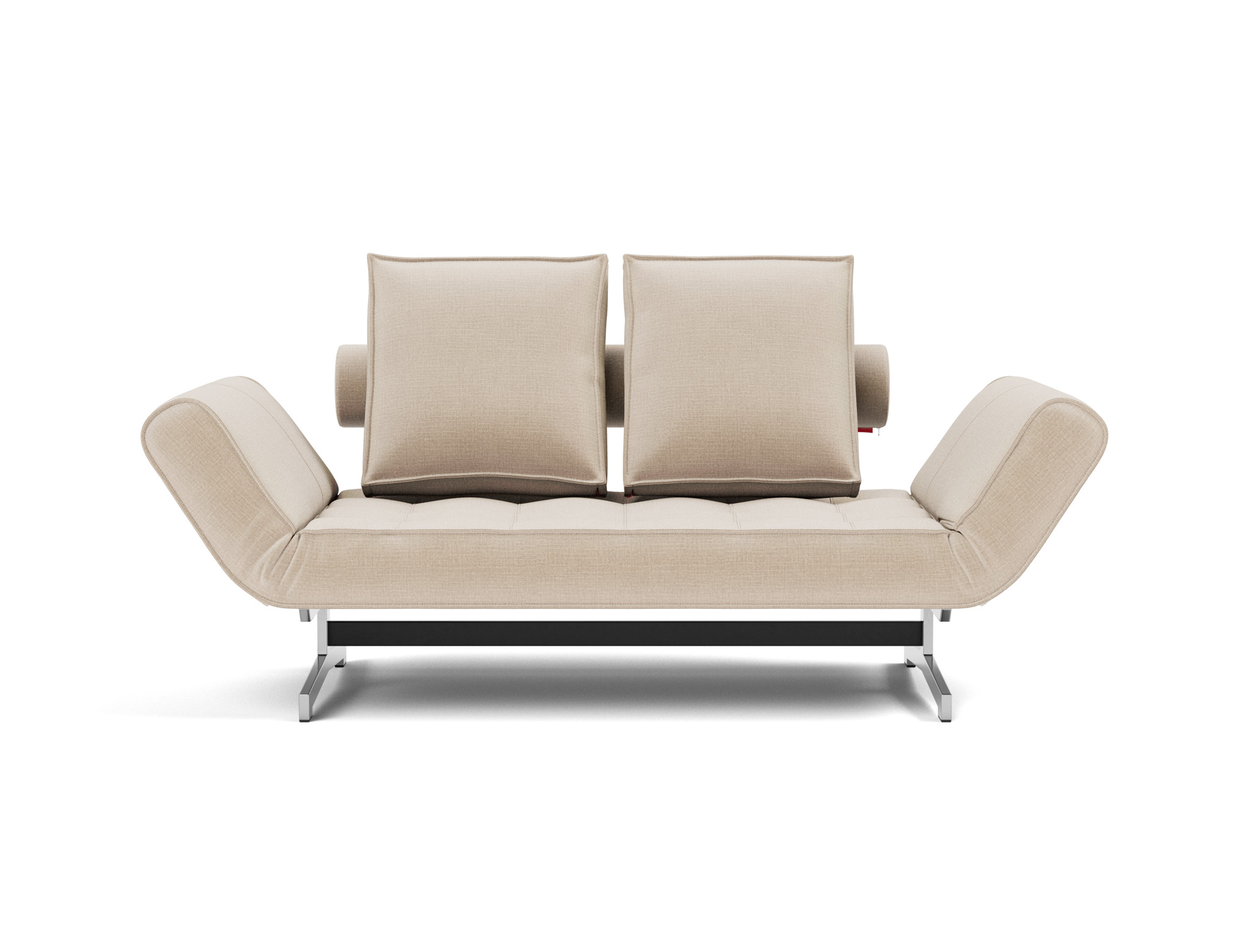 Tagesbett Ghia Chenille Esina 410-Almond-Beige Beine Chrom