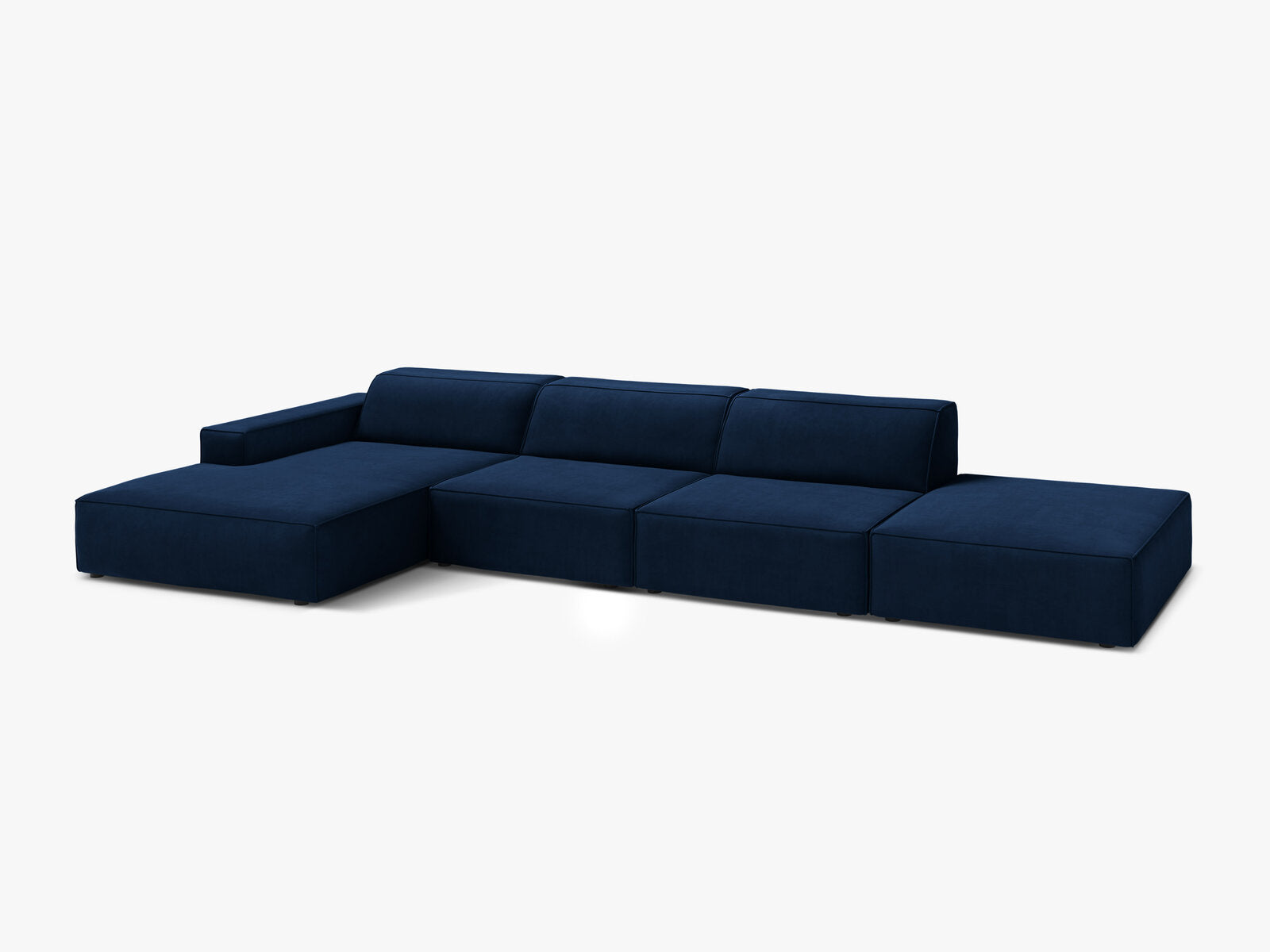 Micadoni Ecksofa Jodie 5-Sitzer Links Samt Bluvel Königsblau