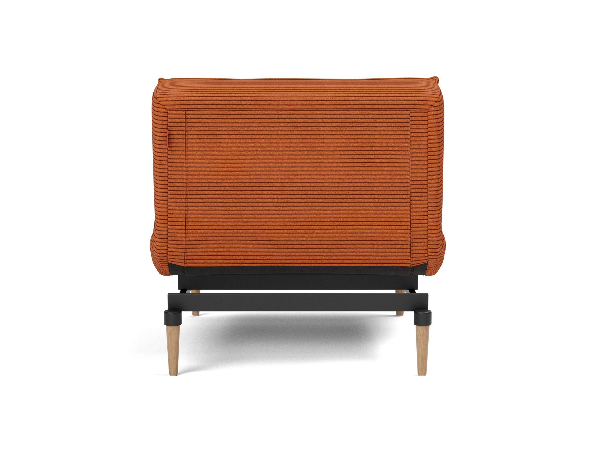 Sessel Splitback Kord Corduroy 595-Burnt-Orange Beine Styletto Eiche hell