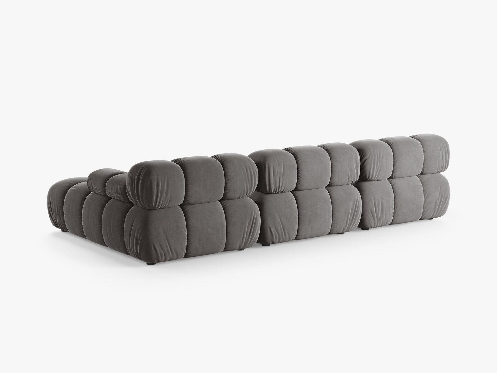 Micadoni Modulares Ecksofa Bellis 4-Sitzer Rechts Samt Bluvel Hellgrau