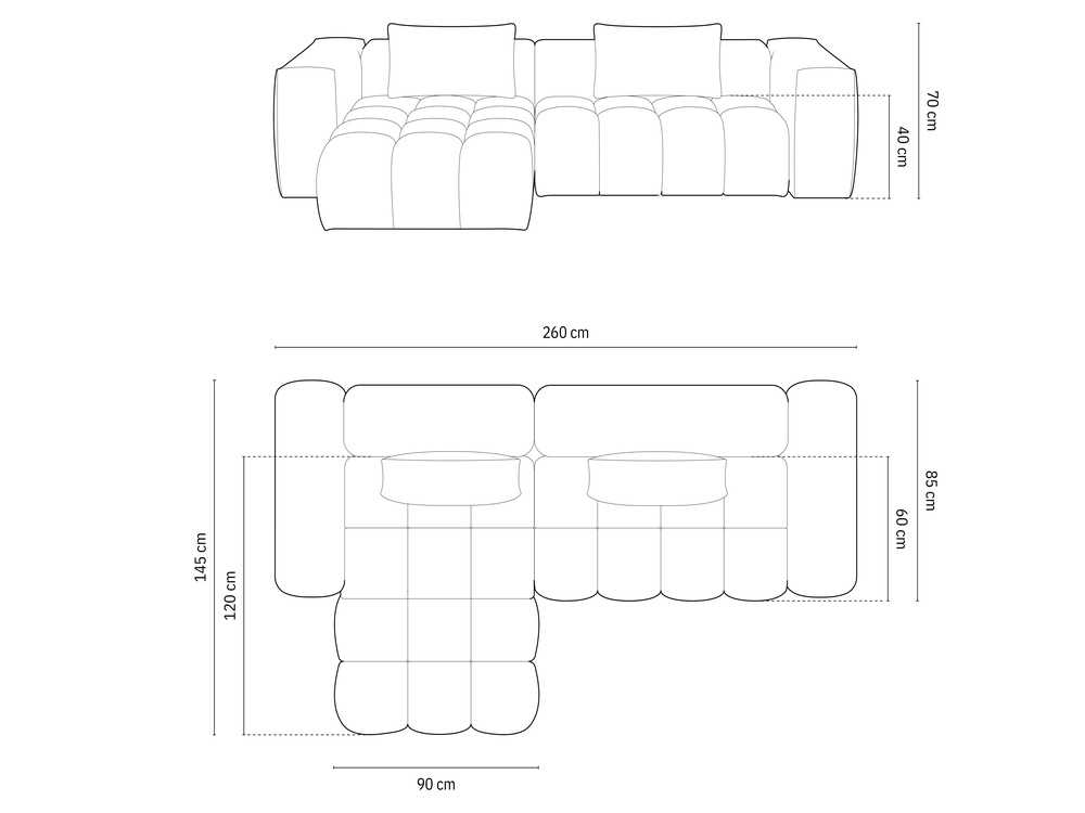 Cosmopolitan Design Ecksofa Verona 3-Sitzer Samt Casino Flamingo Links