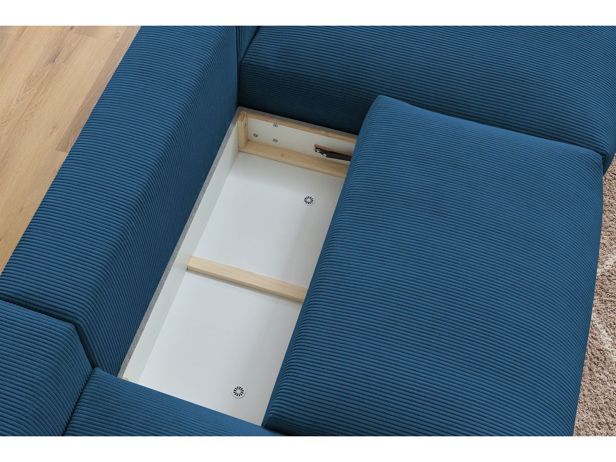 Bobochic Voltaire Wohnlandschaft 420 × 165 cm Cordsamt Dunkelblau
