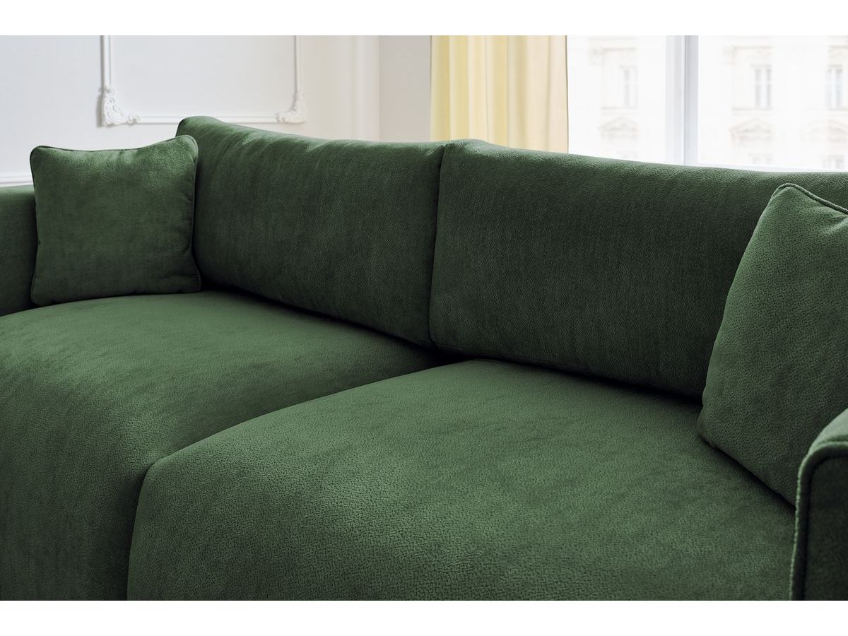 Bobochic Ezechiel Schlafsofa 3-Sitzer mit Bettkasten Stoff Grün