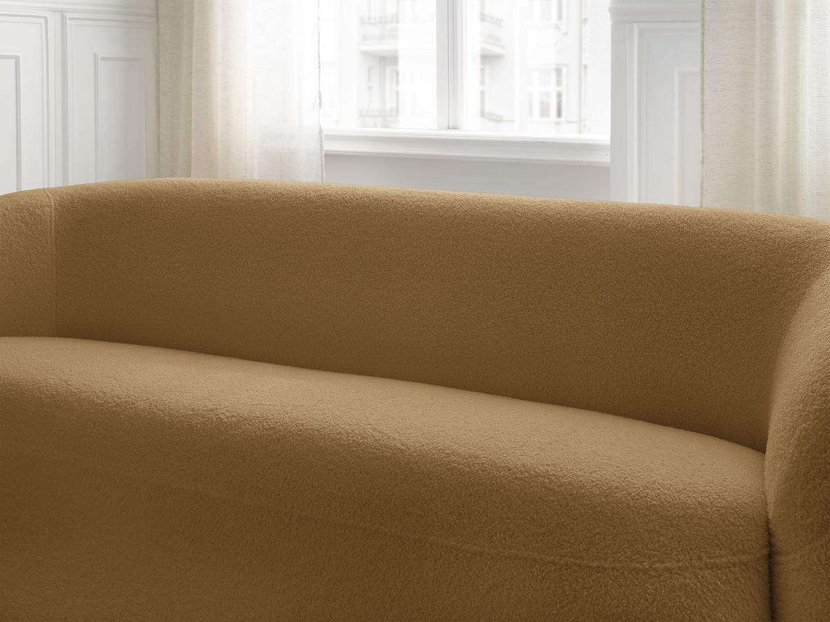 Bobochic Elina Sofa 3-Sitzer Bouclé-Stoff Gelb