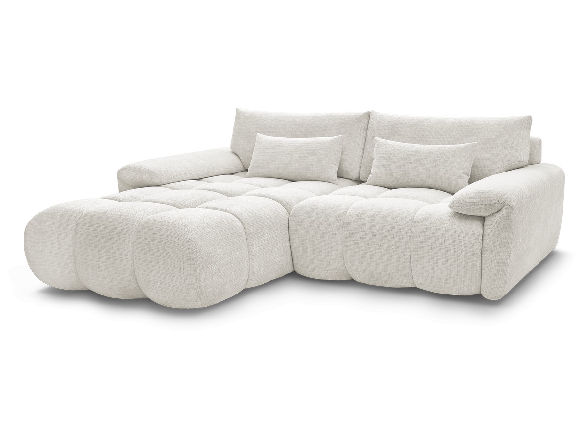Bobochic Ivane Ecksofa Strukturstoff Weiß Ecke links
