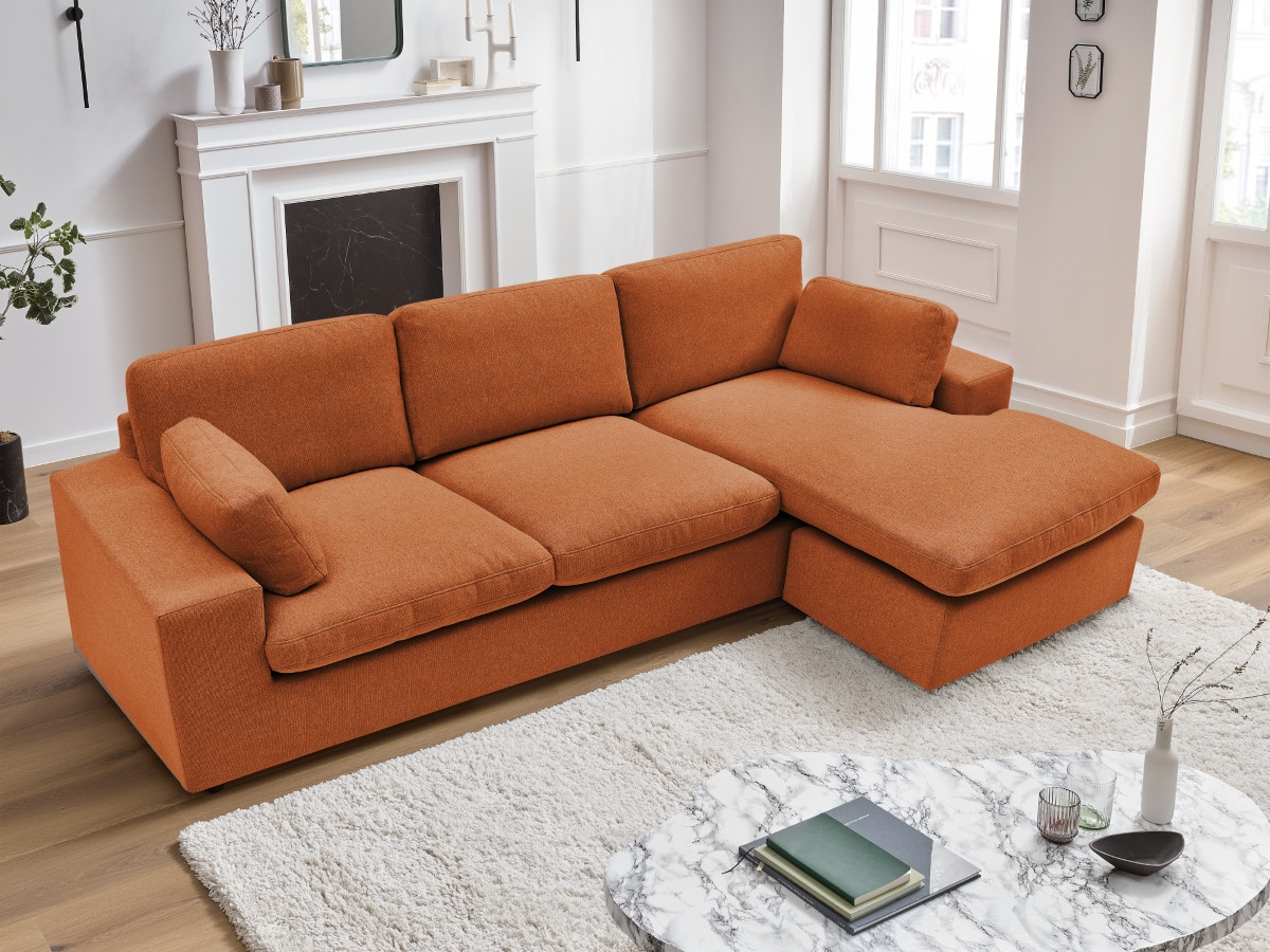 Bobochic Belair Ecksofa 220 × 139 cm Stoff Orange
