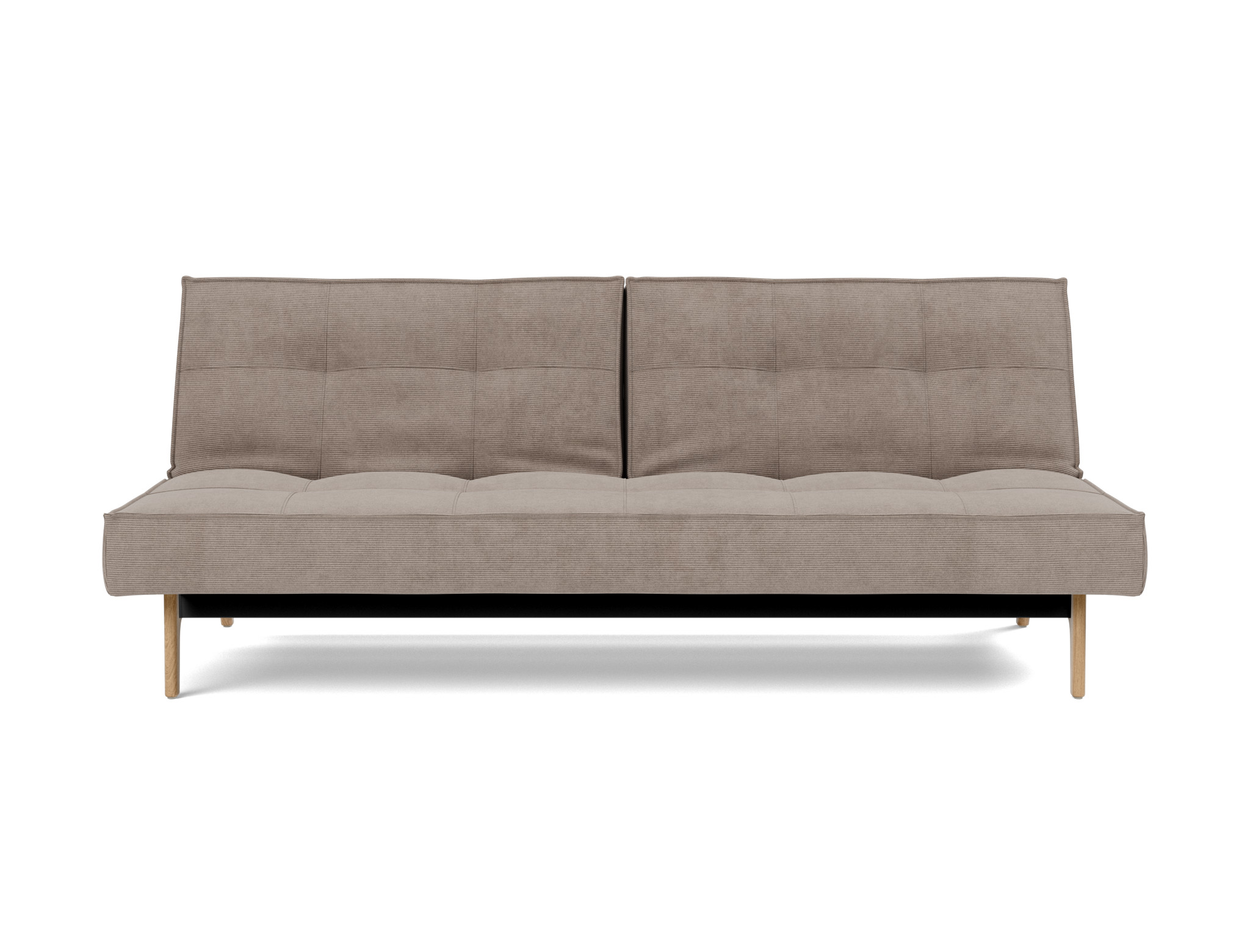 Schlafsofa Splitback Kord Cordufine 318-Beige Beine Eiche